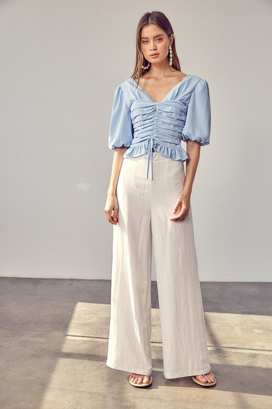 Do + Be PUFF SLEEVE CINCHED TOP