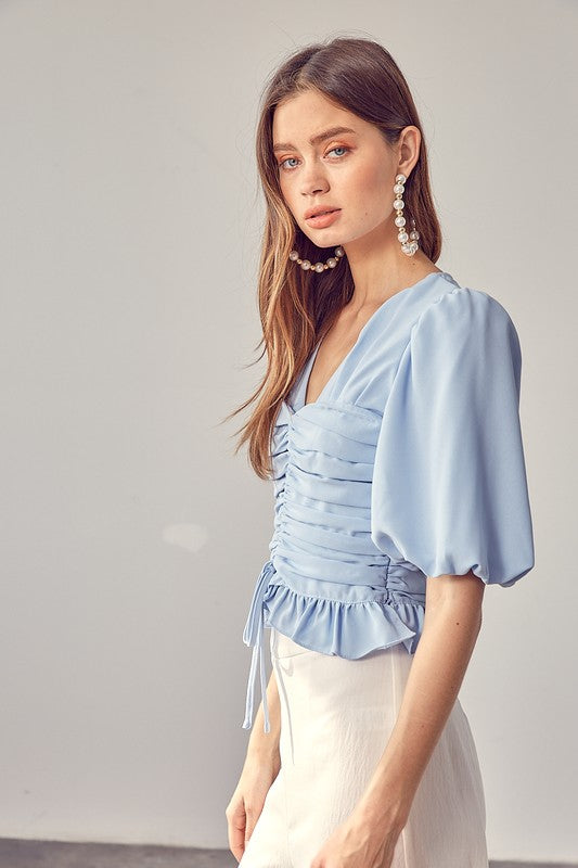 Do + Be PUFF SLEEVE CINCHED TOP