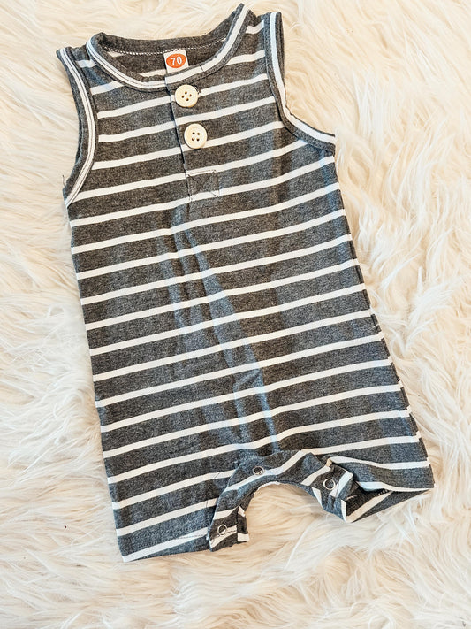 Grey Striped Button Jumper RTS