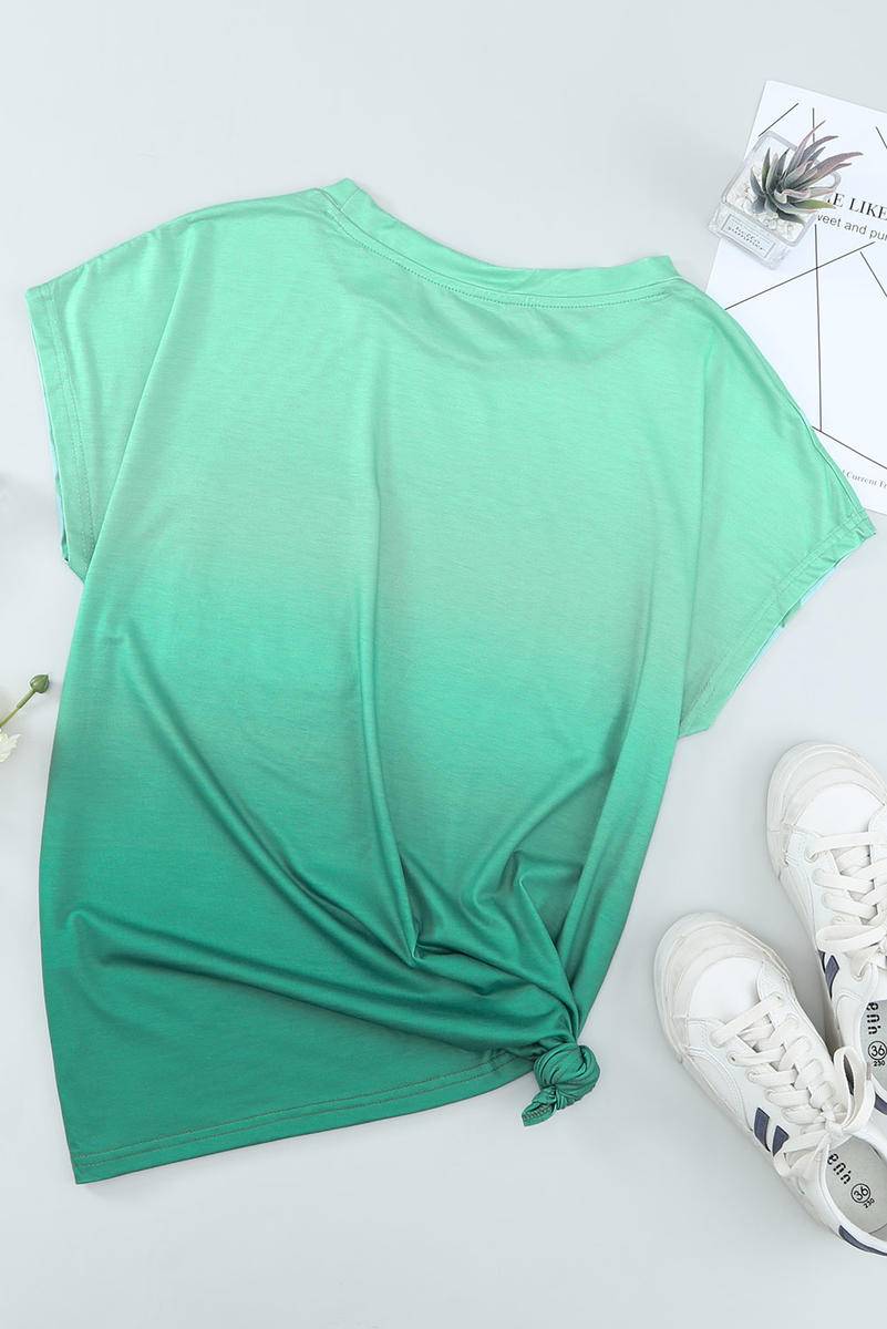 Short Sleeve Ombre T-Shirt With Pocket