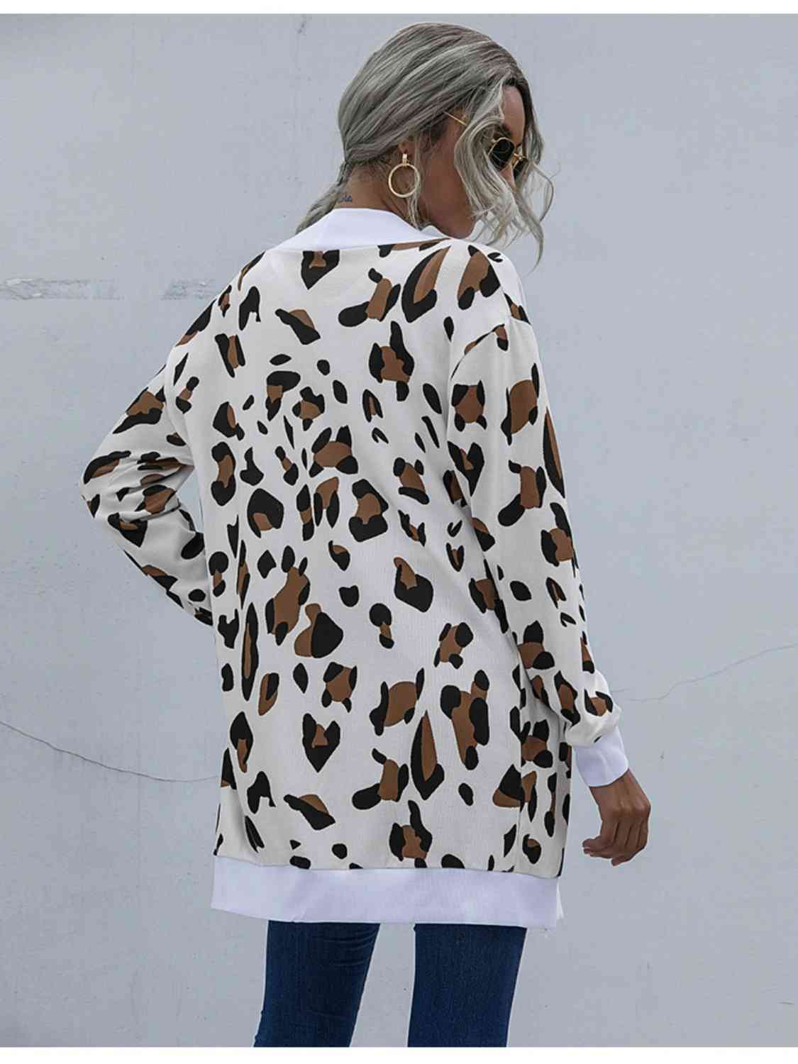 Leopard Open Front Cardigan