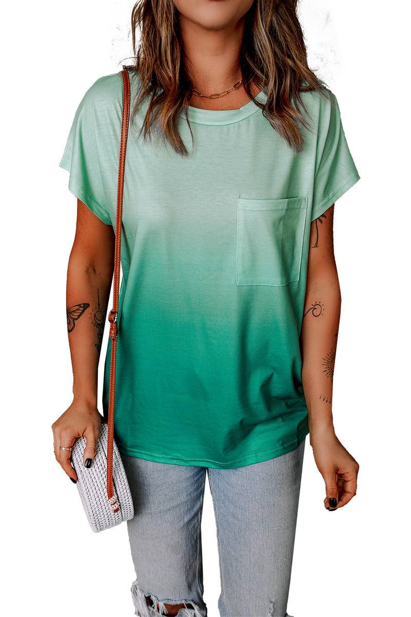 Short Sleeve Ombre T-Shirt With Pocket