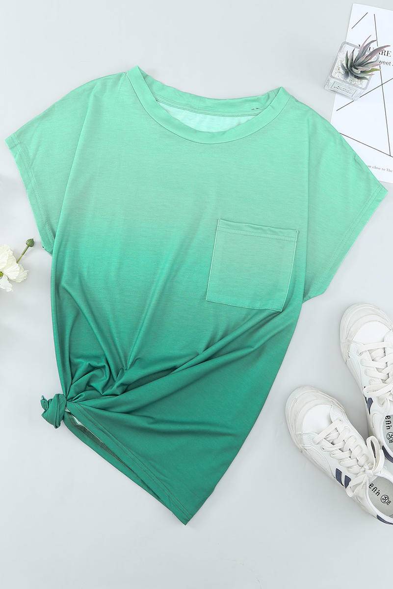 Short Sleeve Ombre T-Shirt With Pocket