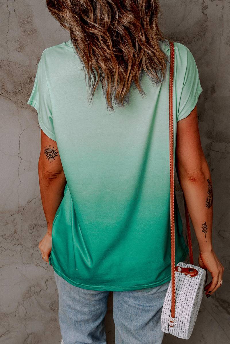 Short Sleeve Ombre T-Shirt With Pocket