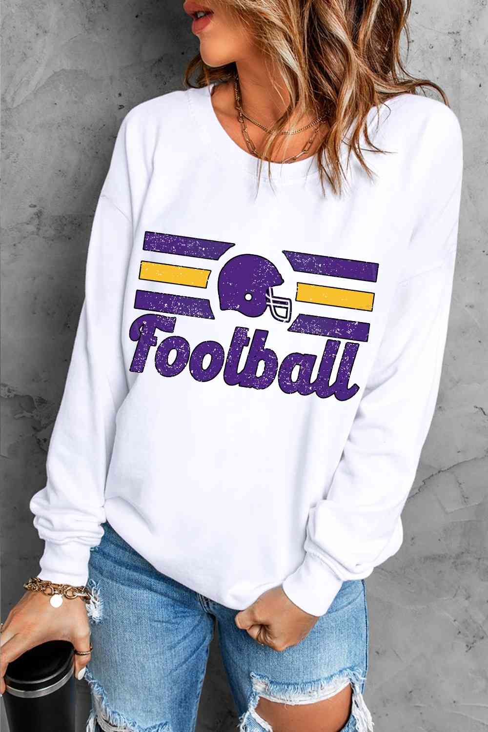 FOOTBALL Graphic Long Sleeve Sweatshirt