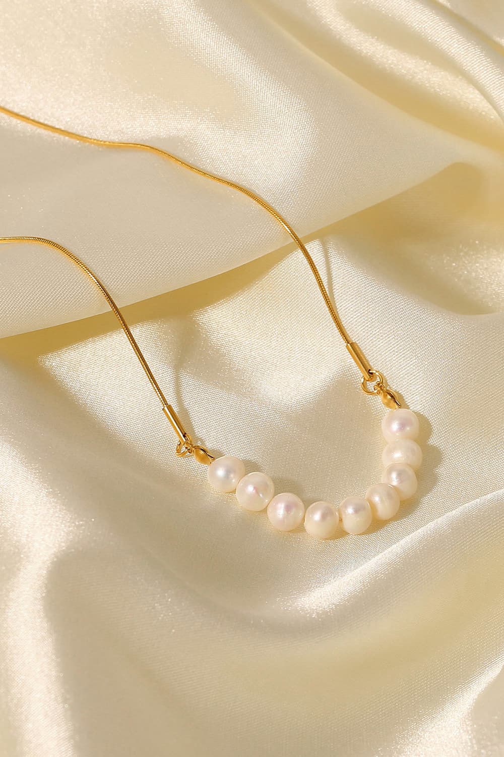 18K Gold-Pleated Freshwater Pearl Necklace